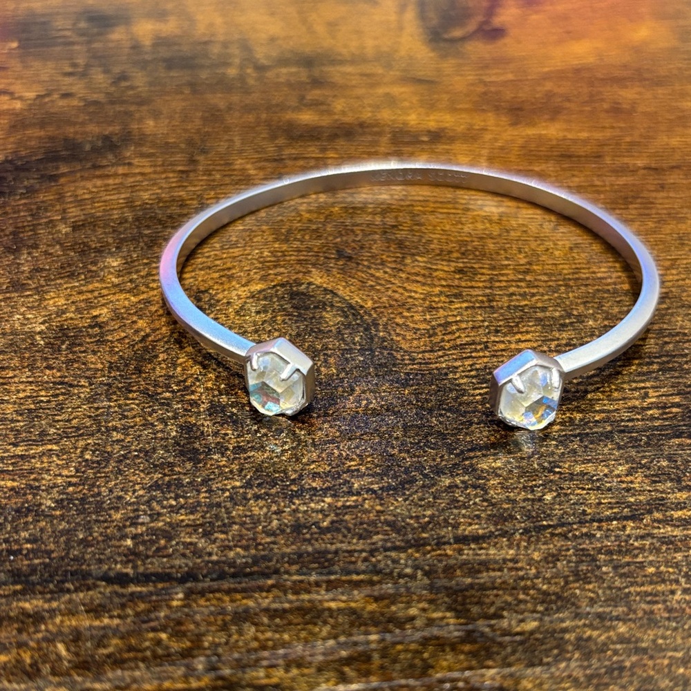 Kendra Scott Iridescent Stone Open Cuff – Silver